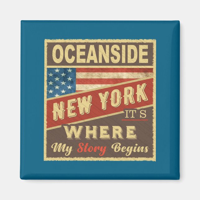 Aimant Oceanside Ny Its Where My Story Begins  (Devant)