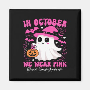 Aimant Octobre Nous Portons Pink Ghost Witch Cancer du Se