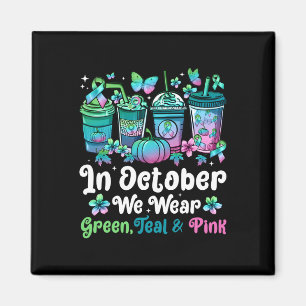 Aimant Octobre Nous Portons Vert Turquoise Rose Mbc Sensi