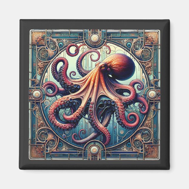 Aimant Octopus Art Déco (Devant)