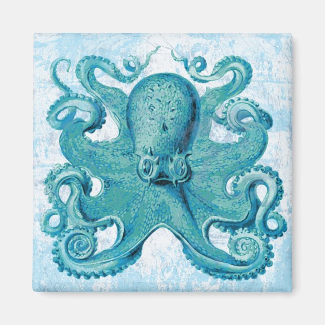 Aimant Octopus Marine Vie Océan Animaux Plage Nautique (Devant)