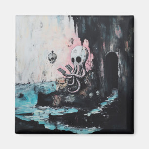 Aimant Octopus Skull Tarot Oracle Cartes Witchy AI Art