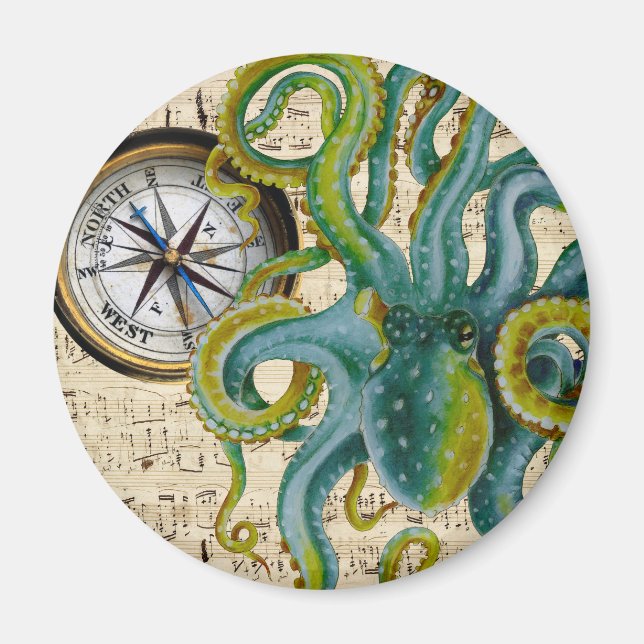 Aimant Octopus Tentacles Compass Music (Devant)