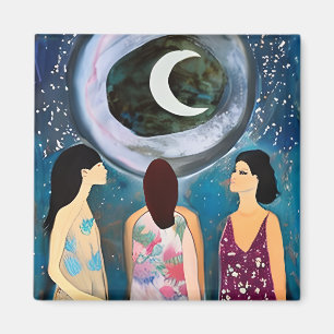 Aimant Oeuvre céleste   Les femmes regardent la lune