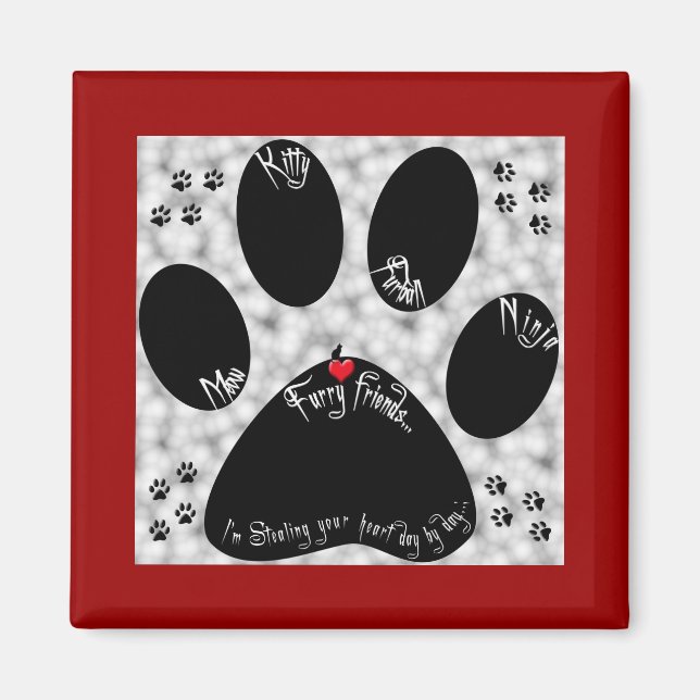 Aimant Oeuvre d'art de Paw Cat (Devant)