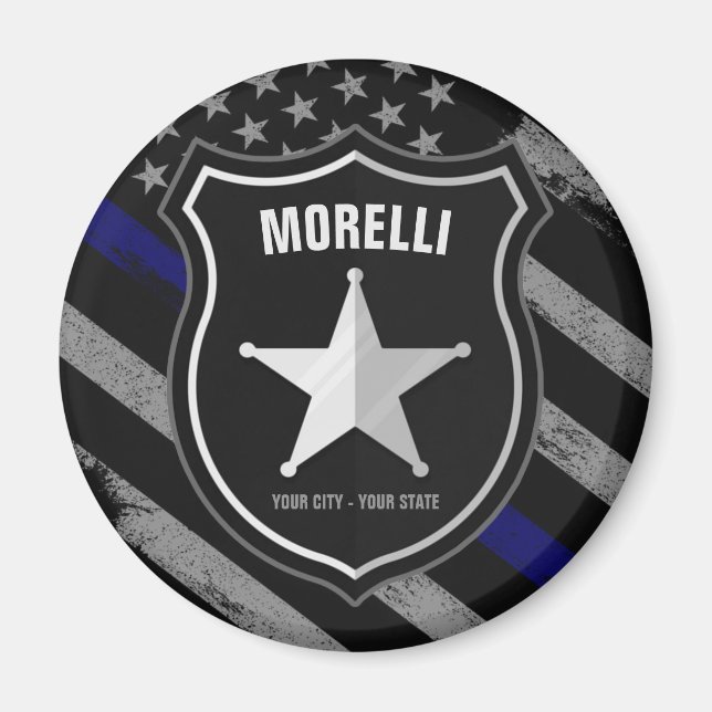 Aimant Officier de police Shérif Cop Flag (Devant)