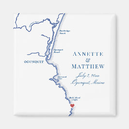 Aimant Ogunquit Maine Map Élégant Mariage Faveur