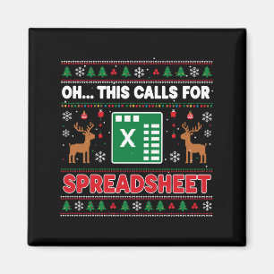 Aimant Oh ceci appelle un pull de Noël de feuille de calc