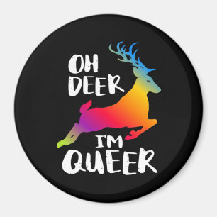 Aimant Oh Cerf Fierté Queer Style Artistique Minimaliste 