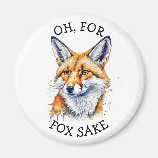 Aimant Oh, Pour Fox Sake ! Aquarelle amusante (Devant)