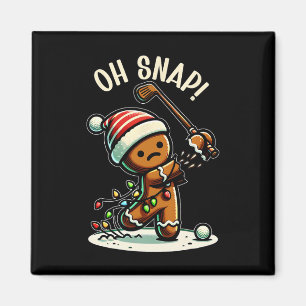 Aimant Oh Snap Biscuit Golfeur Golf Noël Golfi