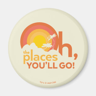 Aimant Oh, The Places You'll Go! Typographie de paysage