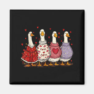 Aimant Oie de la Saint-Valentin Cœur Oie Silly Saint-Vale