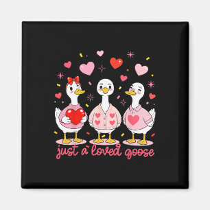 Aimant Oies de la Saint-Valentin juste une oie aimée drôl
