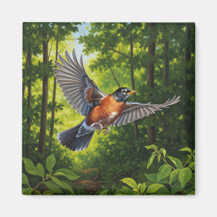 Aimant Oiseau de l'État du Connecticut Merle d'Amérique