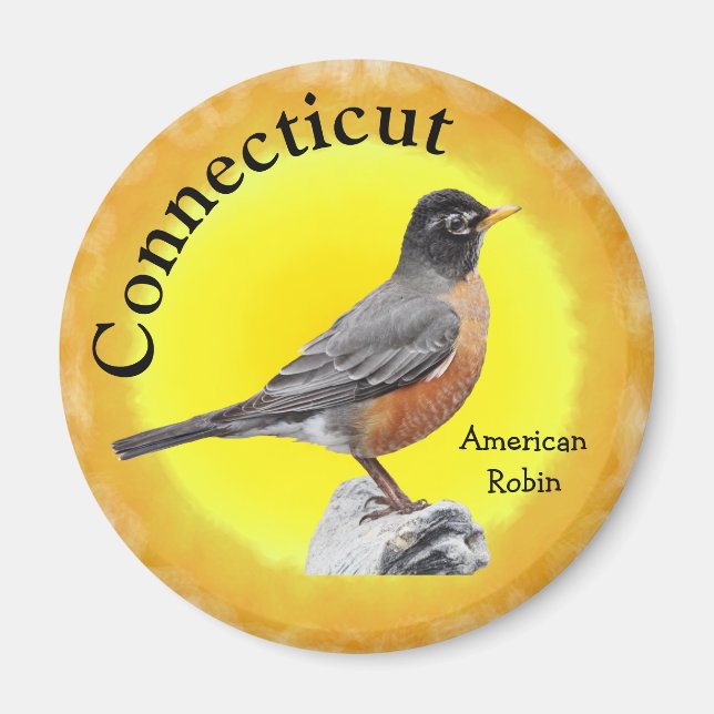 Aimant Oiseau d'État du Connecticut (Devant)