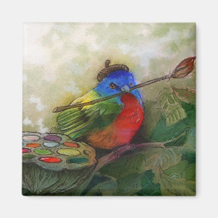 Aimant Oiseau donnant un petit coup peint par peintre