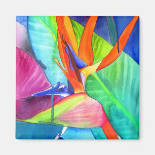 Aimant Oiseau du Paradis Strelitzia fleur art tropical