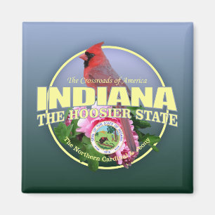 Aimant Oiseau et fleur d'état de l'Indiana