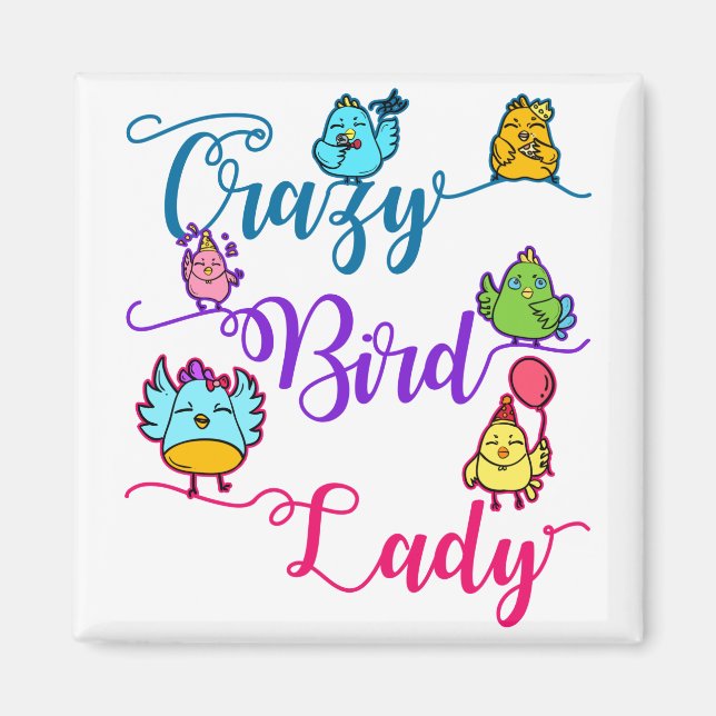 Aimant Oiseau fou Lady Propriétaire Oiseau Lover Birder (Devant)