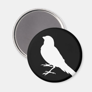 Aimant Oiseau jaune canari debout