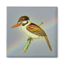 Oiseau vintage de Puff à oreille blanche avec ciel