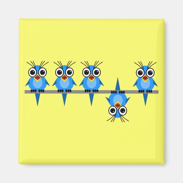 Aimant oiseaux amusants (Devant)