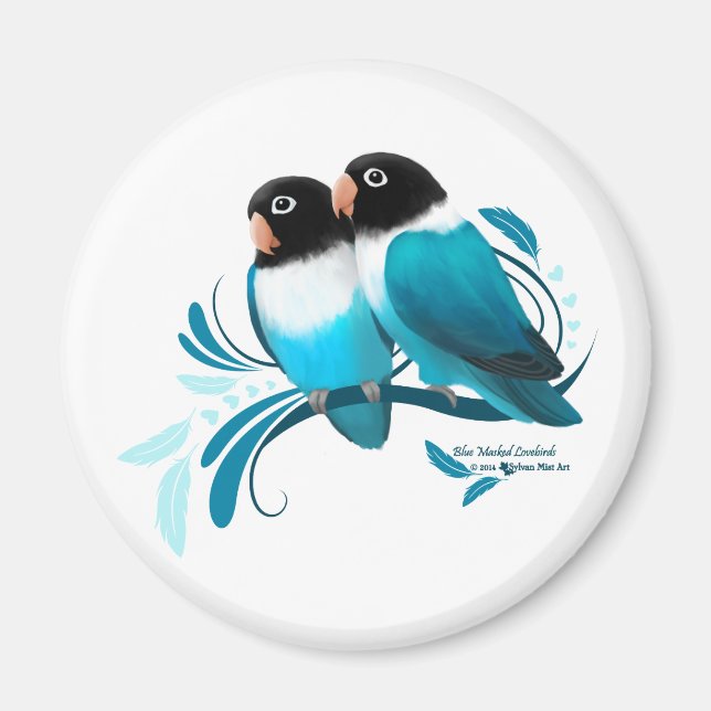 Aimant Oiseaux bleus masqués (Devant)