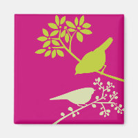 Oiseaux roses et verts