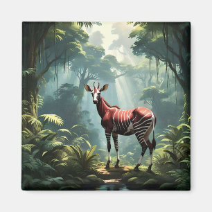 Aimant Okapi Dans La Forêt Pluviale, (Zebra Giraffe)