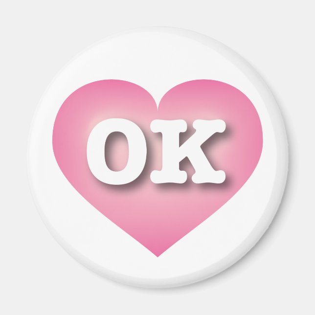 Aimant Oklahoma Rose Fade Heart - I love OK (Devant)
