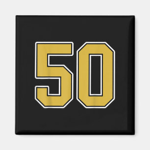 Aimant Old Gold Black White Srts Numéro 50 Jersey Uniform