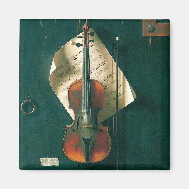 Aimant Old Violin Still Life par William Michael Harnett (Devant)