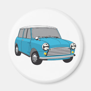 Aimant Oldtimer Blue Mini Cooper
