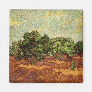 Aimant Olive Grove, ciel bleu pâle par Vincent van Gogh