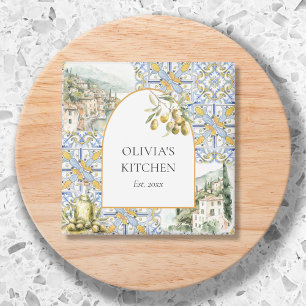Aimant Olive Méditerranéenne Botanique Jaune Bleu