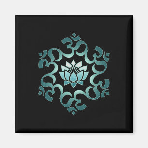 Aimant Om, Mantra, Symbole, Mandala, Fleur de Lotus, Boud