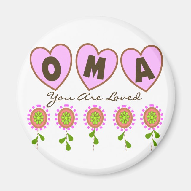 Aimant "Oma You Are Loved"—Dons de la Fête des Mères (Devant)