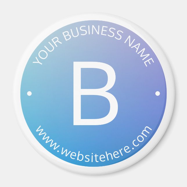 Aimant Ombre de fond bleu et violet avec texte modifiable (Devant)