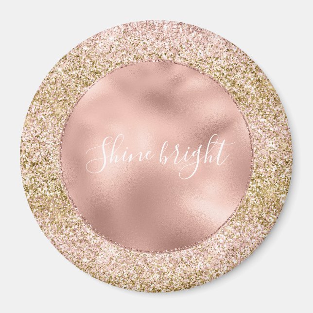 Aimant Ombre de Parties scintillant brillante fille rose  (Devant)