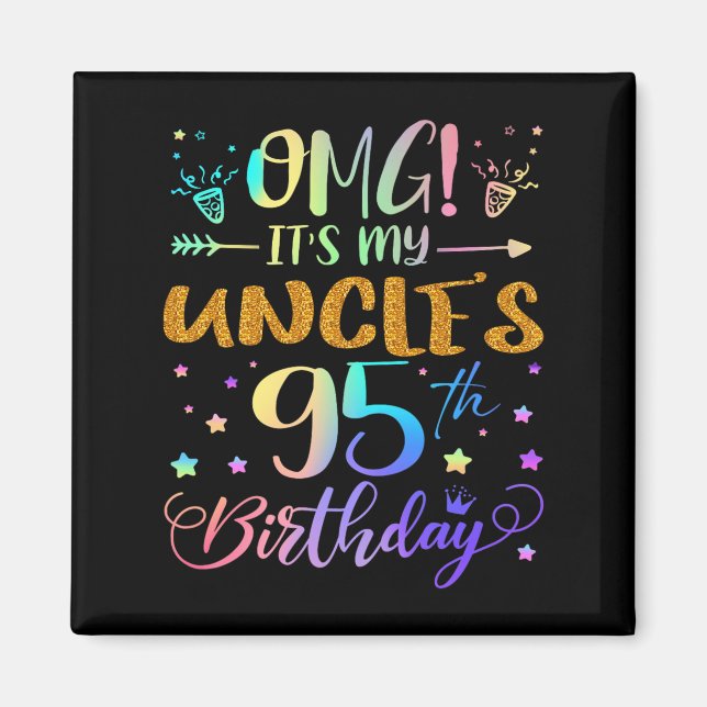 Aimant Omg Son Mon oncle 95e Anniversaire Doux 95 Ans (Devant)