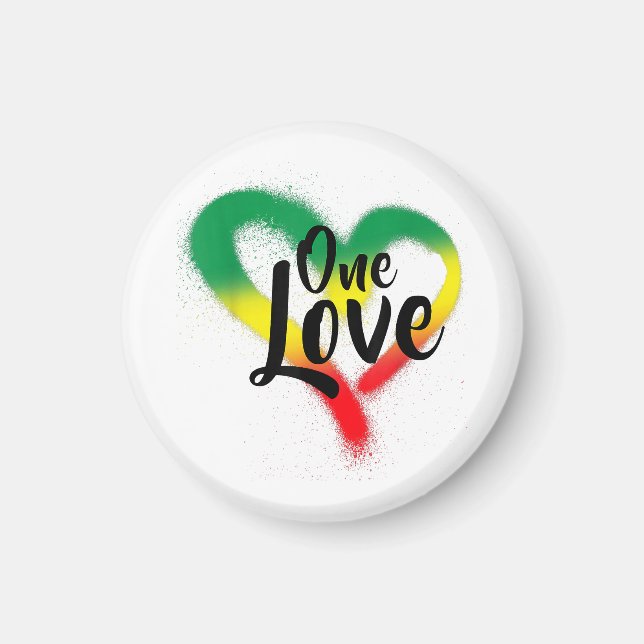 Aimant One Love One Heart Reggae Vibes (Devant)