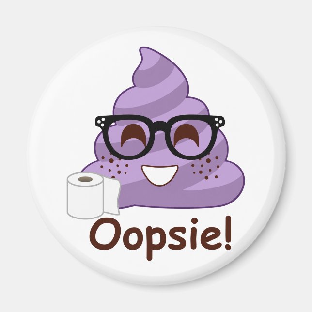 Aimant Oops Emoji Pourpre Poop (Devant)