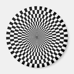 Aimant Op Art - Noir et blanc