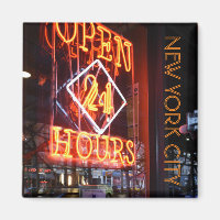 Open 24 Heures Neon Diner Sign New York City NYC