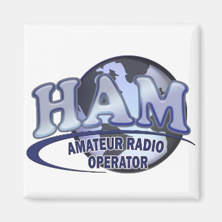 AIMANT OPÉRATEUR DE RADIO AMATEUR BLEU LOGO