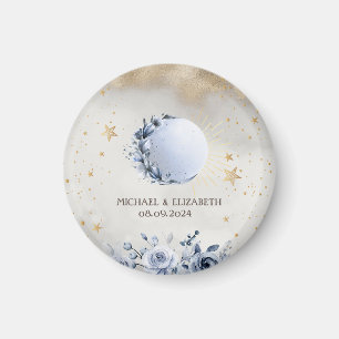 Aimant Or céleste Soleil, Bleu Lune Rose étoiles Or