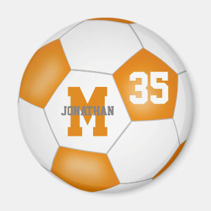 Aimant orange blanc personnalisé équipe de football coule