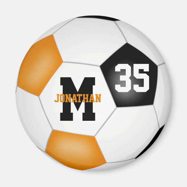 Aimant orange noir garçons filles équipe de football coul (Devant)