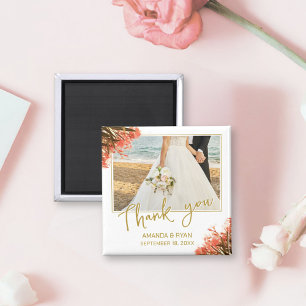 Aimant Orange Oleander Fleurs Merci photo Mariage